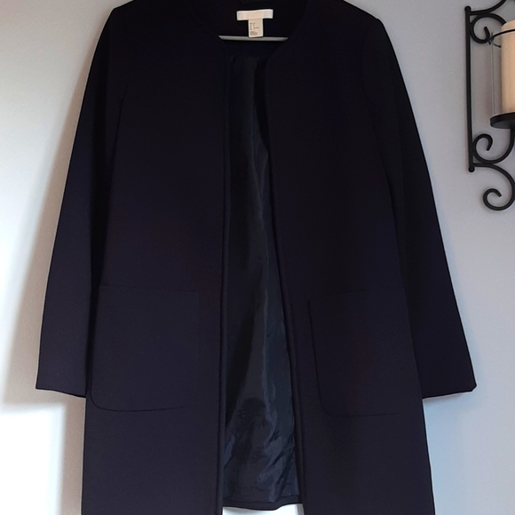 H&M Jackets & Blazers - Navy Blue Duster Blazer